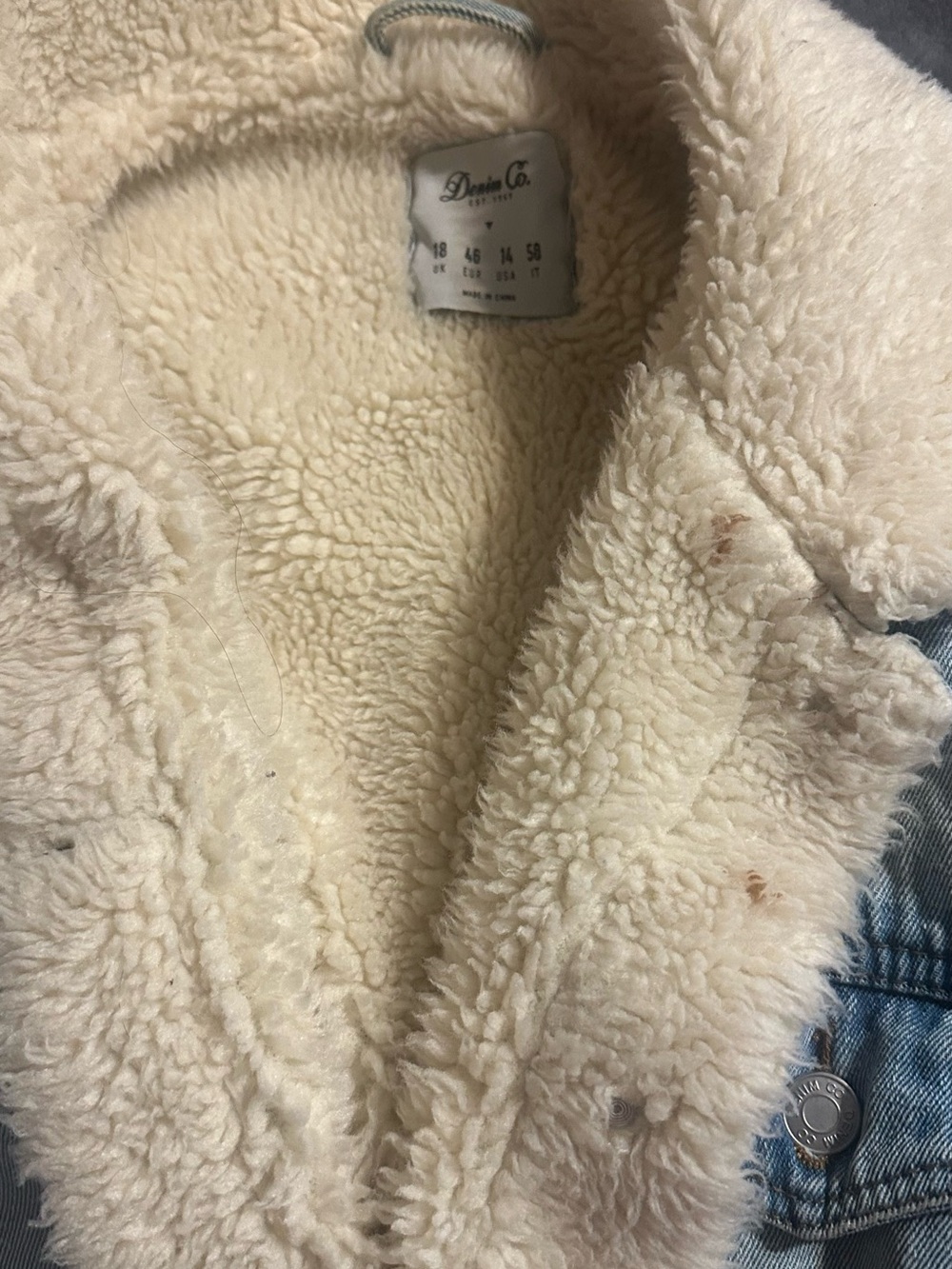 Denim&Co Women's Cream Sherpa-Lined Jean Jacket